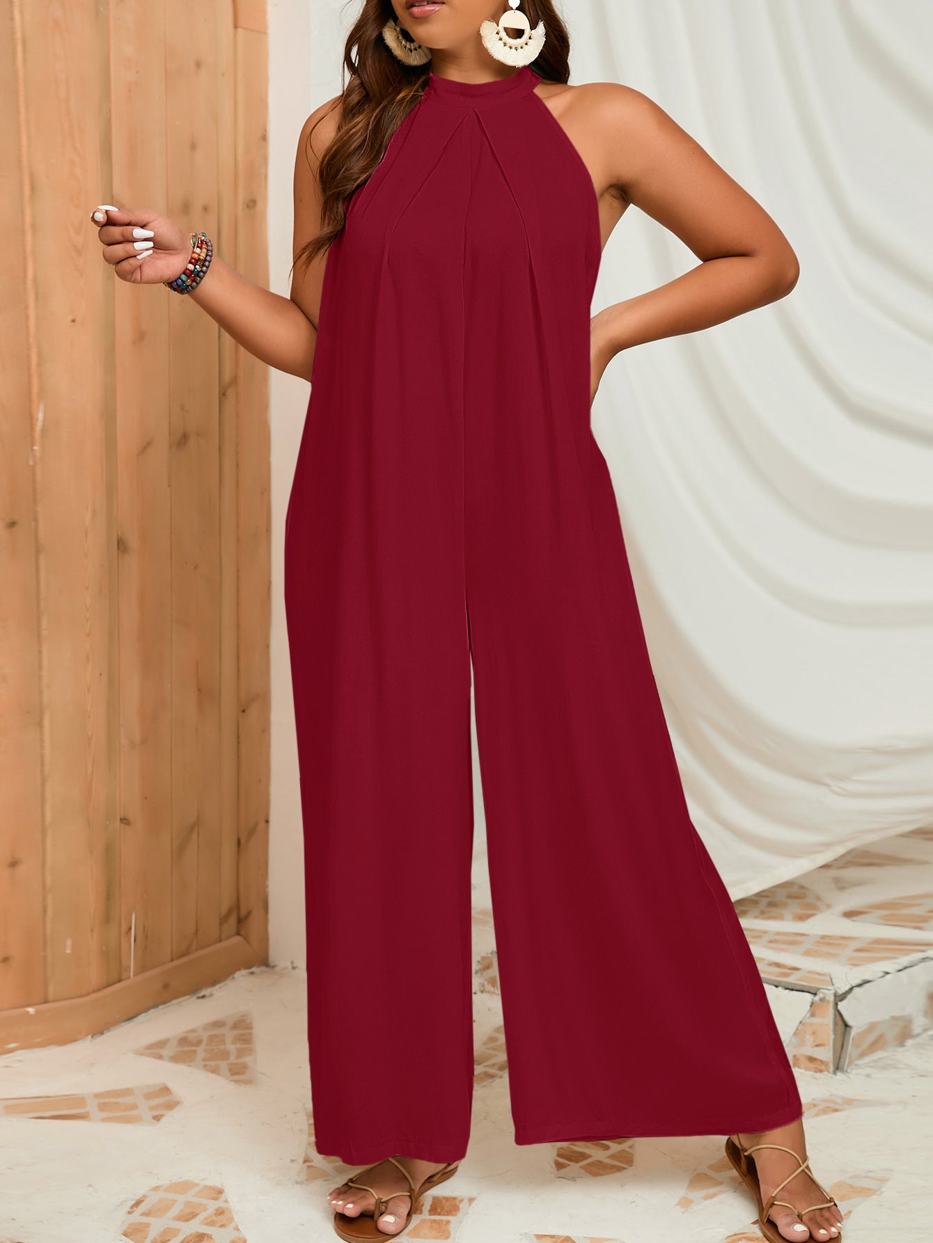 Halter Sleeveless Casual Jumpsuit
