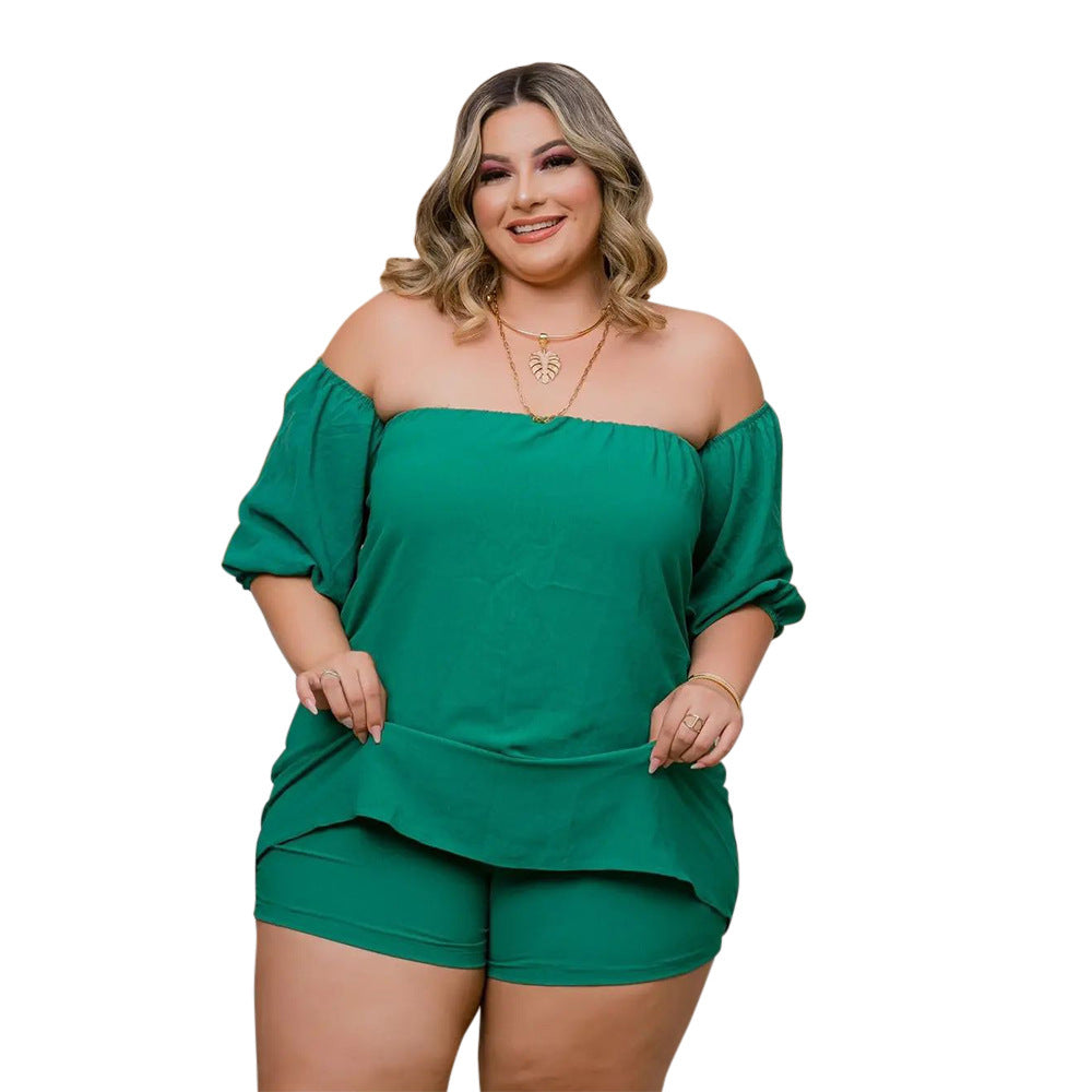 Lace Up Comfort Stretch Shorts Two Piece Set