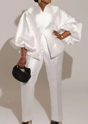 Puff Sleeve Elegant Two-piece Set