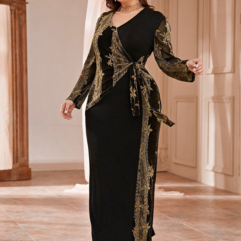 Plus Size Lace Embroidery Dress