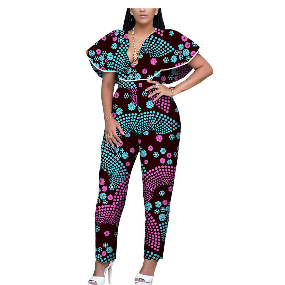 African Ethnic Printing Batik Jumpsuit