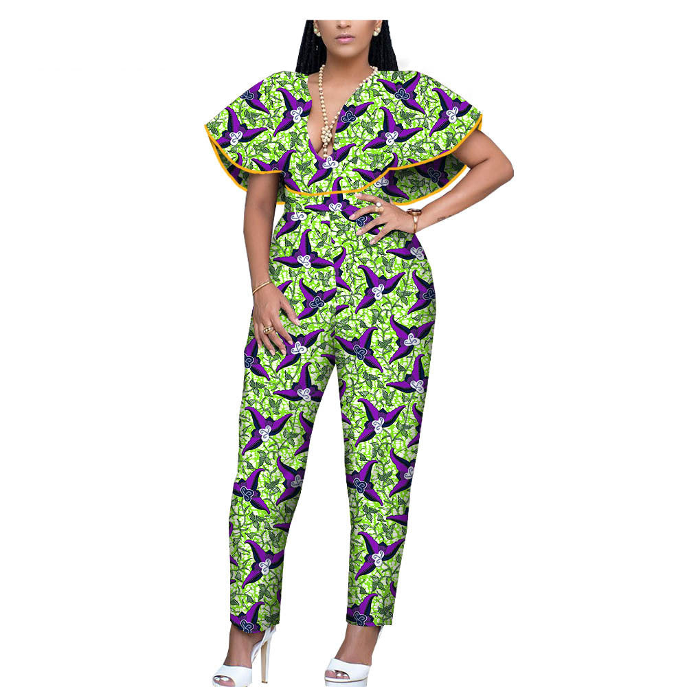 African Ethnic Printing Batik Jumpsuit
