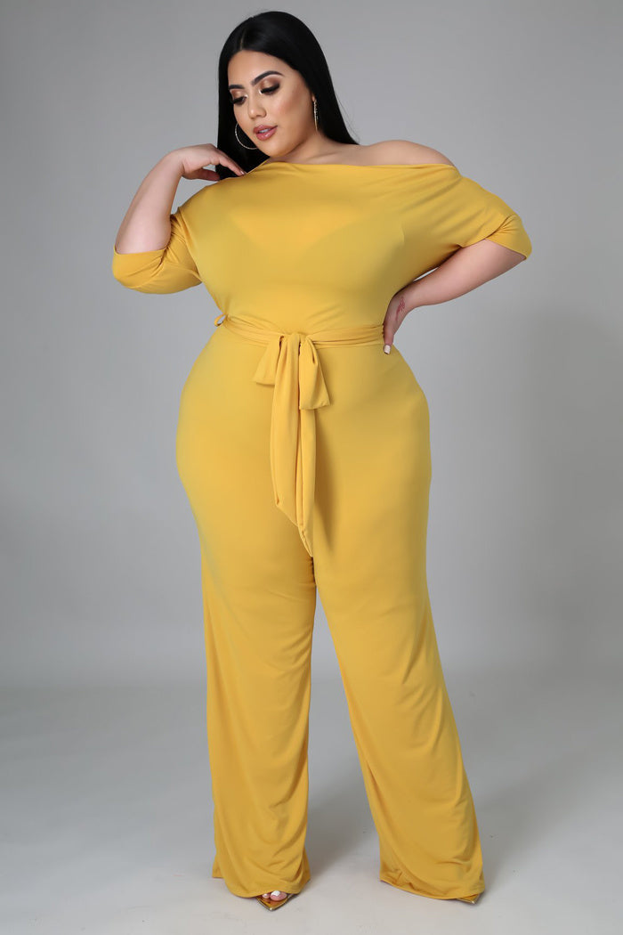 High Waist Plus Size Jumpsuit