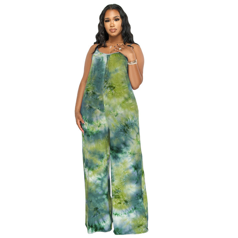 Tie-Dyed Sling Printed Jumpsuit