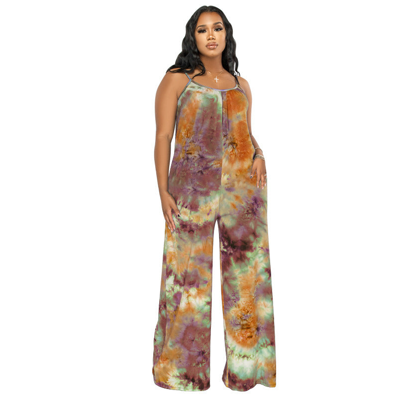 Tie-Dyed Sling Printed Jumpsuit