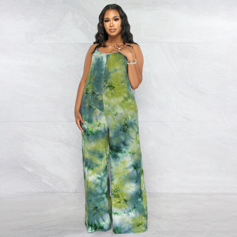 Tie-Dyed Sling Printed Jumpsuit