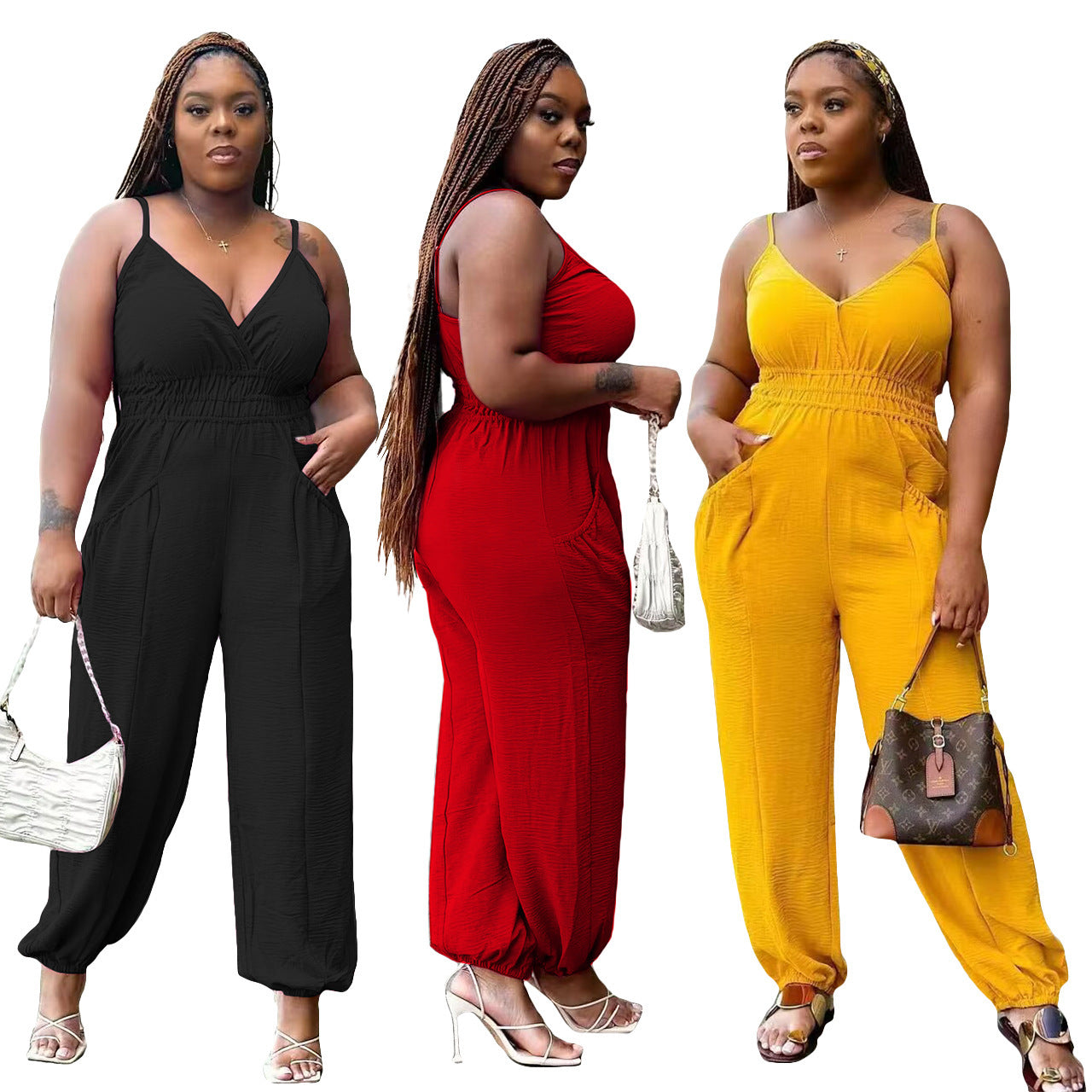 Pocket Pleating Jumpsuit