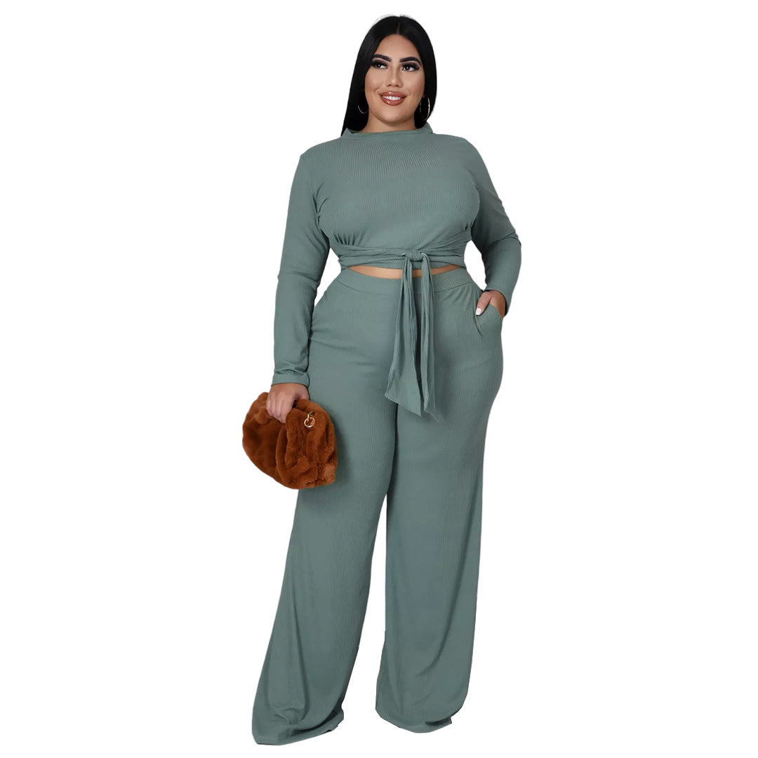 Plus Size Strap Two-piece Set