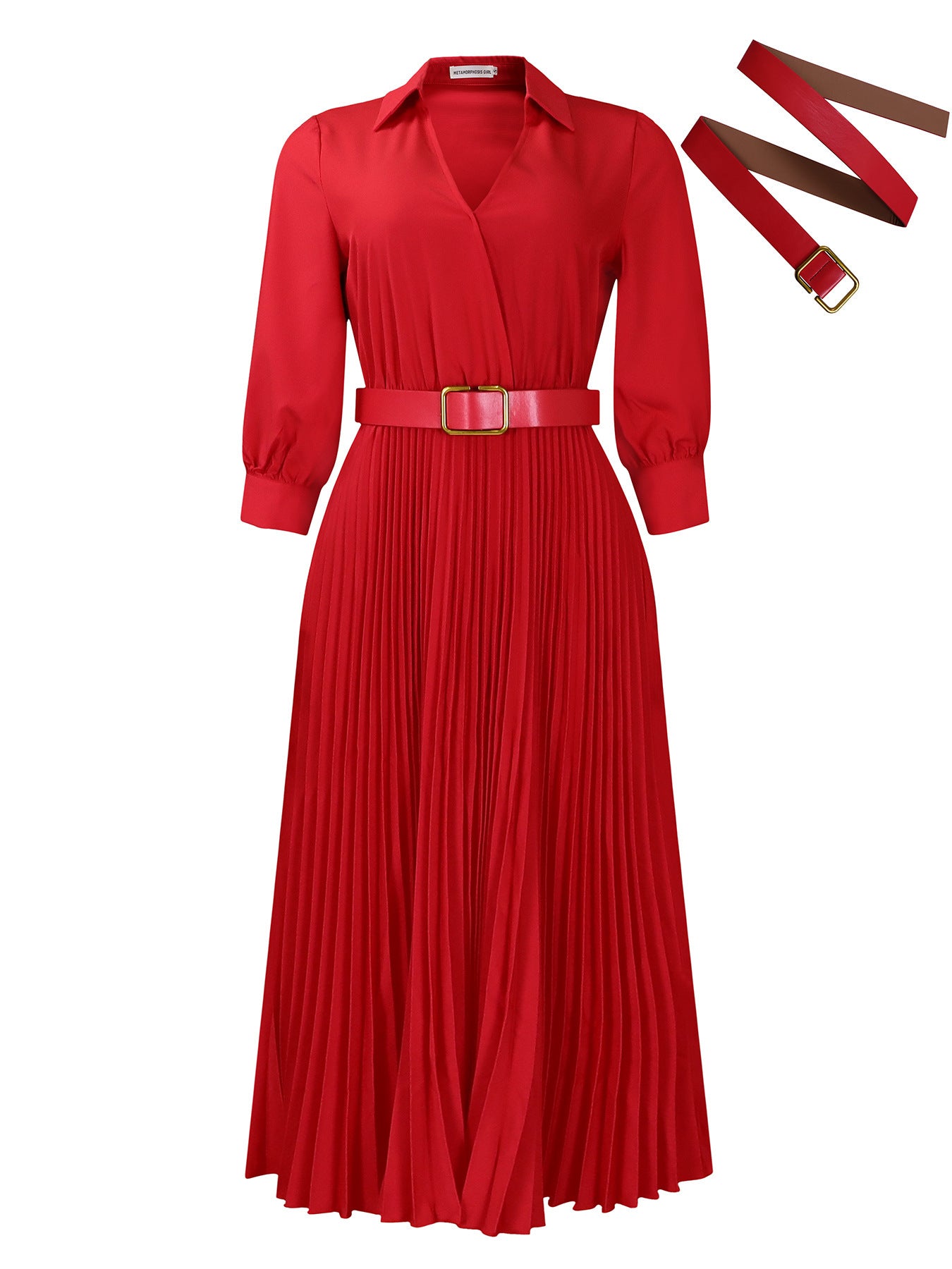 Plus Size Umbrella Skirt Belt Dress