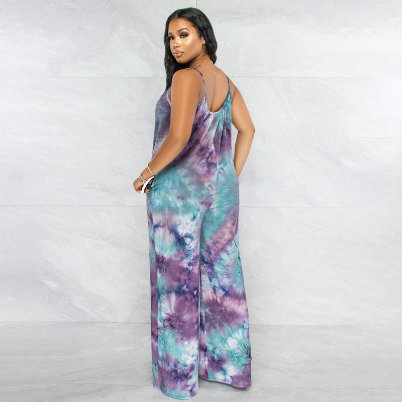 Tie-Dyed Sling Printed Jumpsuit