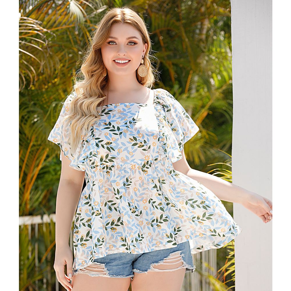 Plus-Size Print Blouse