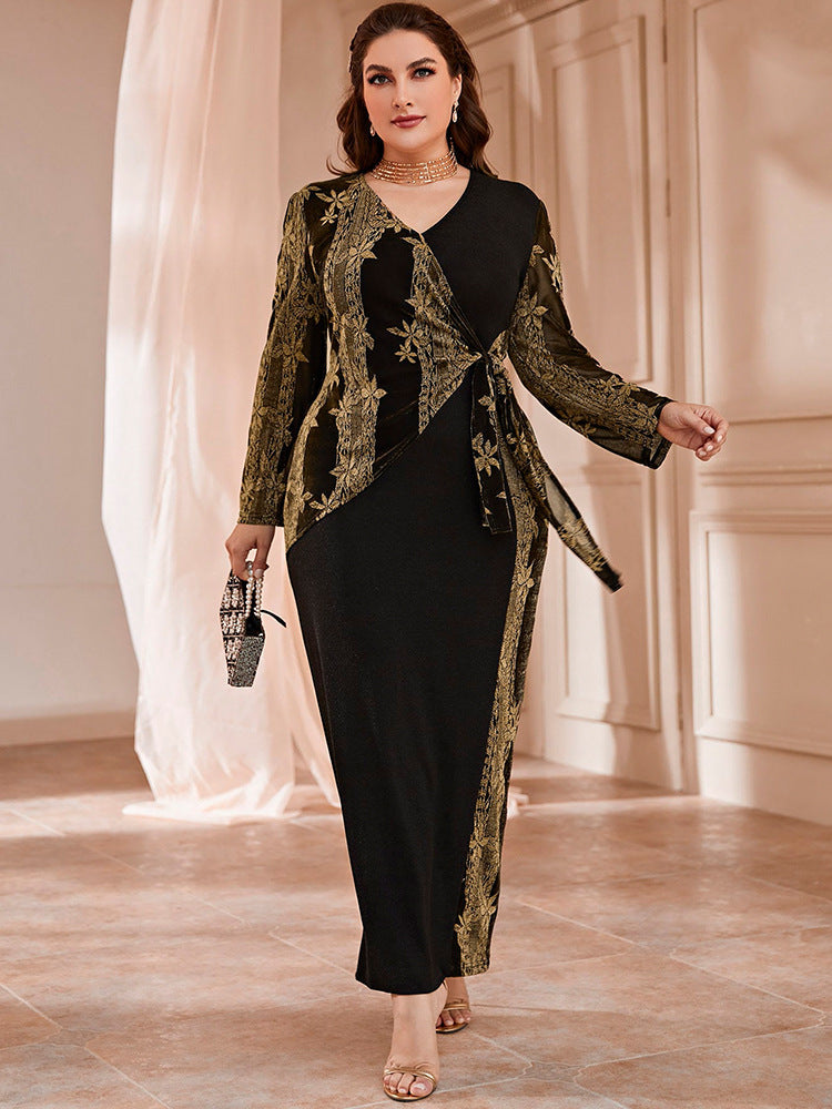 Plus Size Lace Embroidery Dress