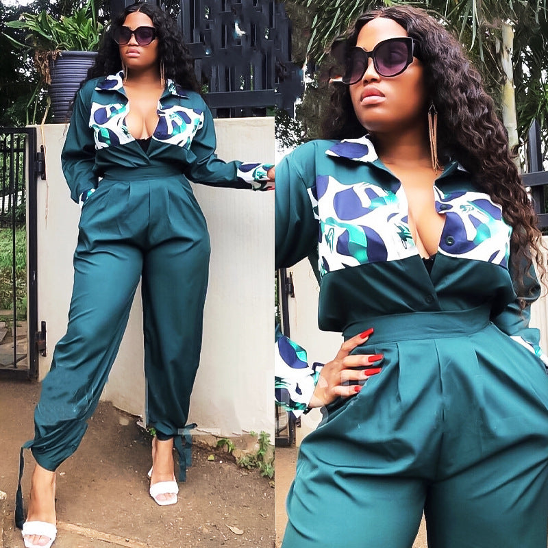 African Printed Casual Jumpsuit