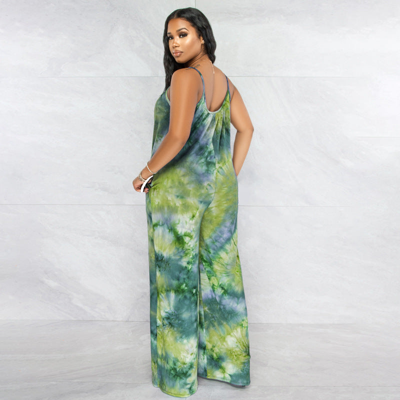 Tie-Dyed Sling Printed Jumpsuit