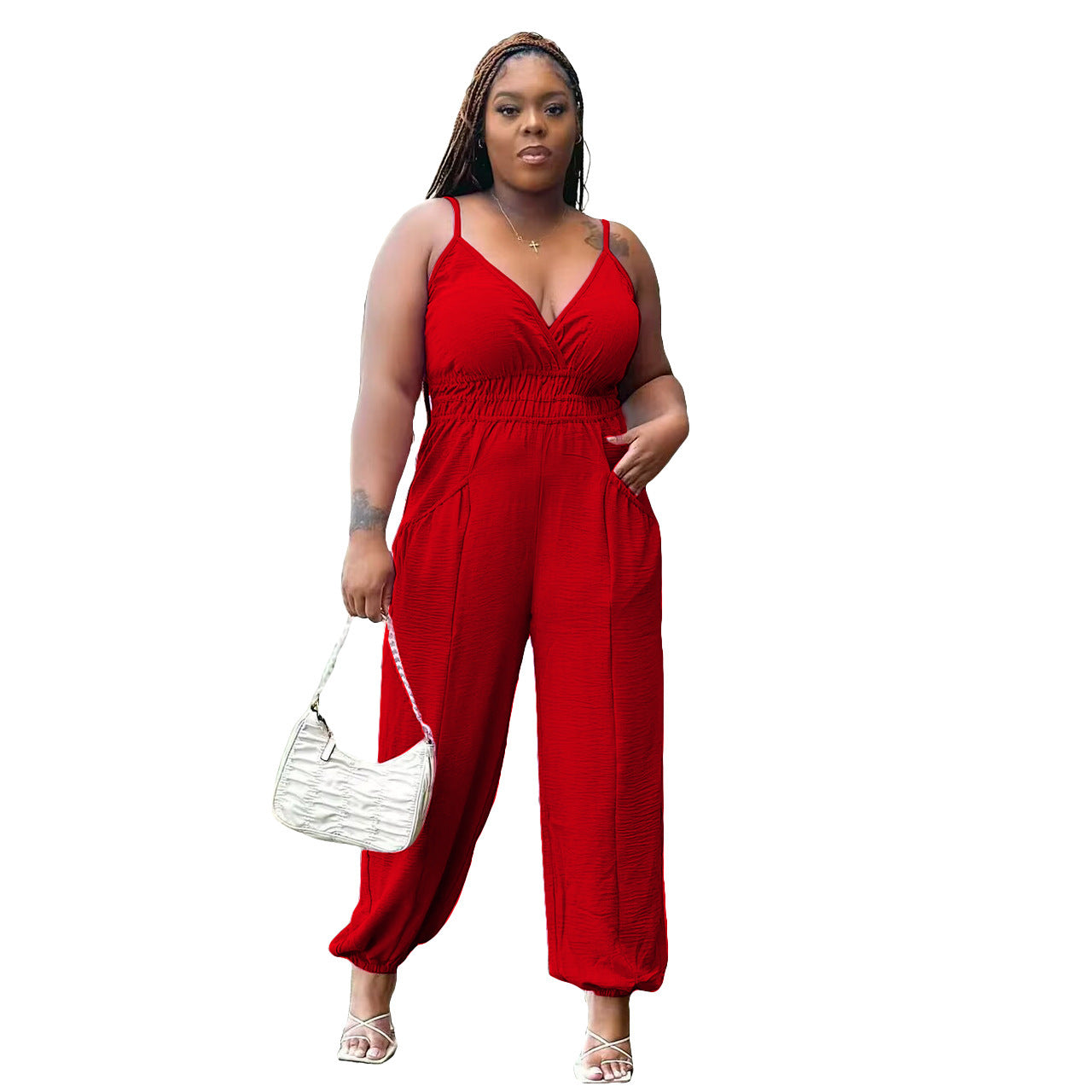 Pocket Pleating Jumpsuit