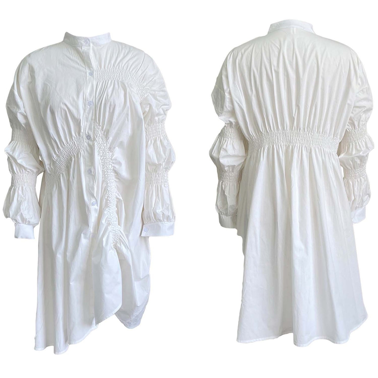 Cotton Pleated Loose Dress