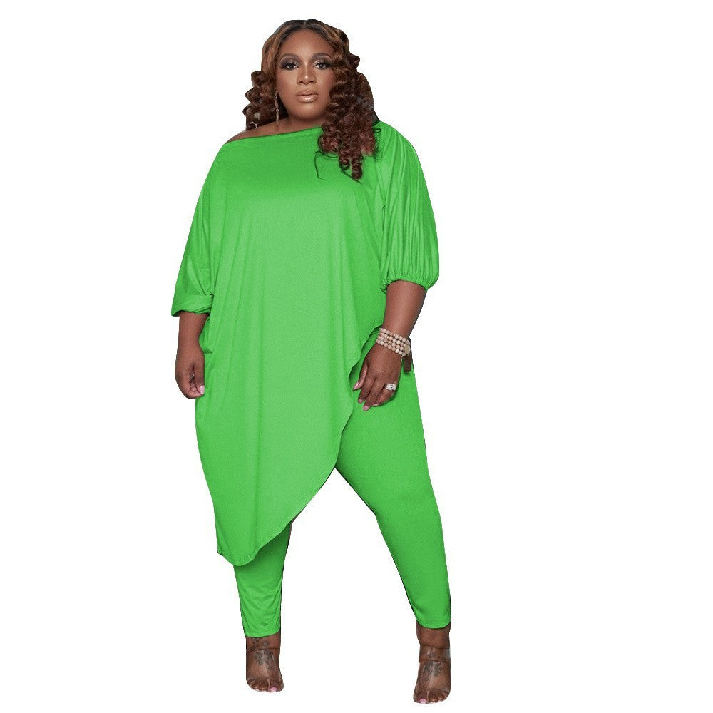 Cross-border Shoulder Two-piece Set