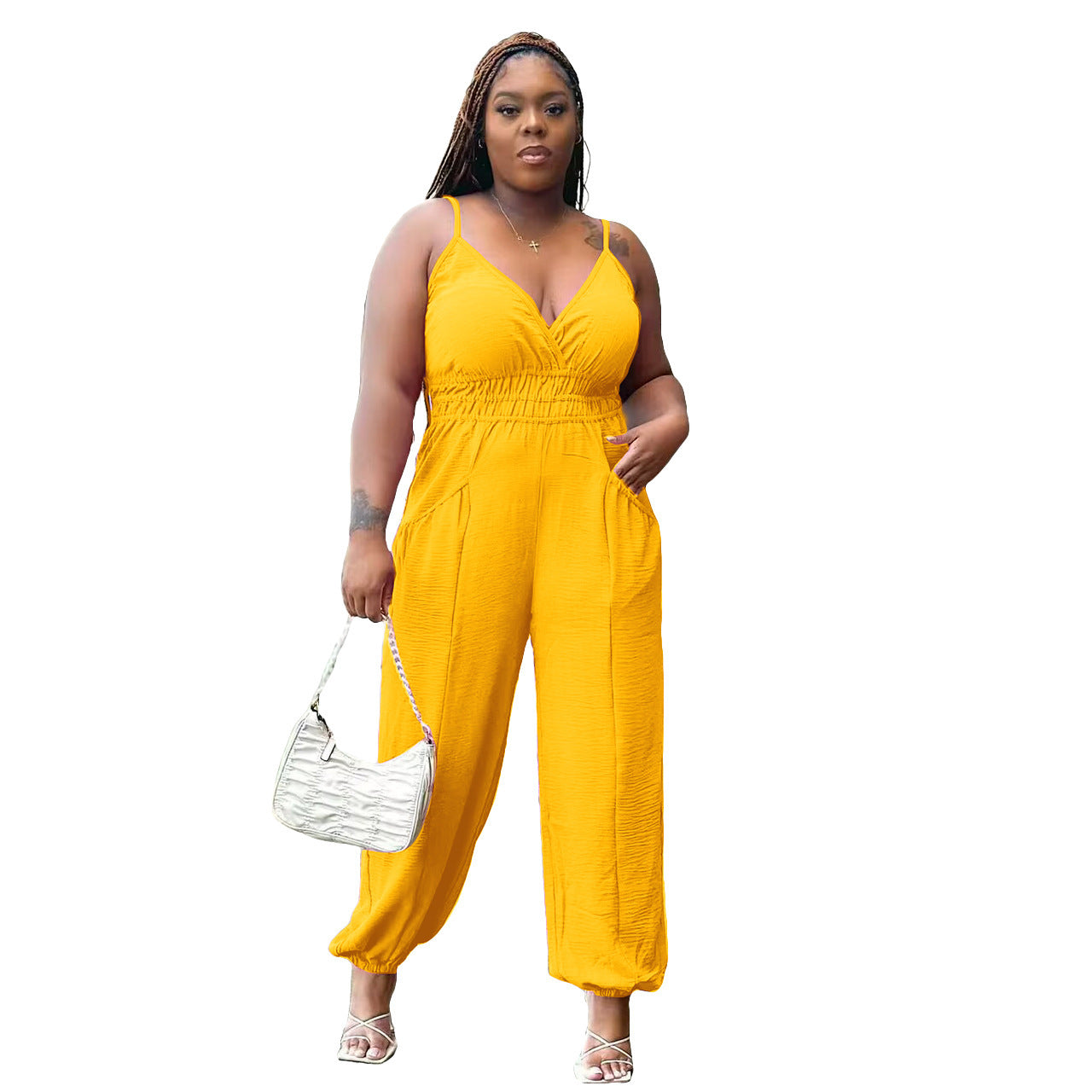 Pocket Pleating Jumpsuit