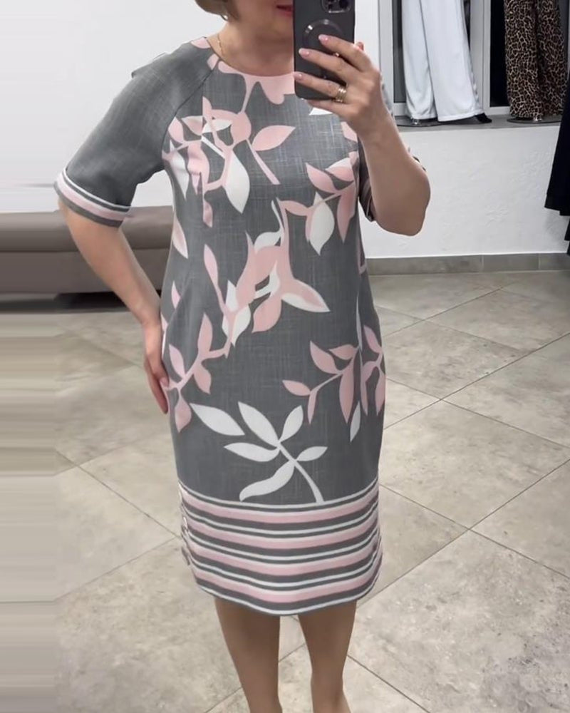 Plus Size Printed Lantern Dress