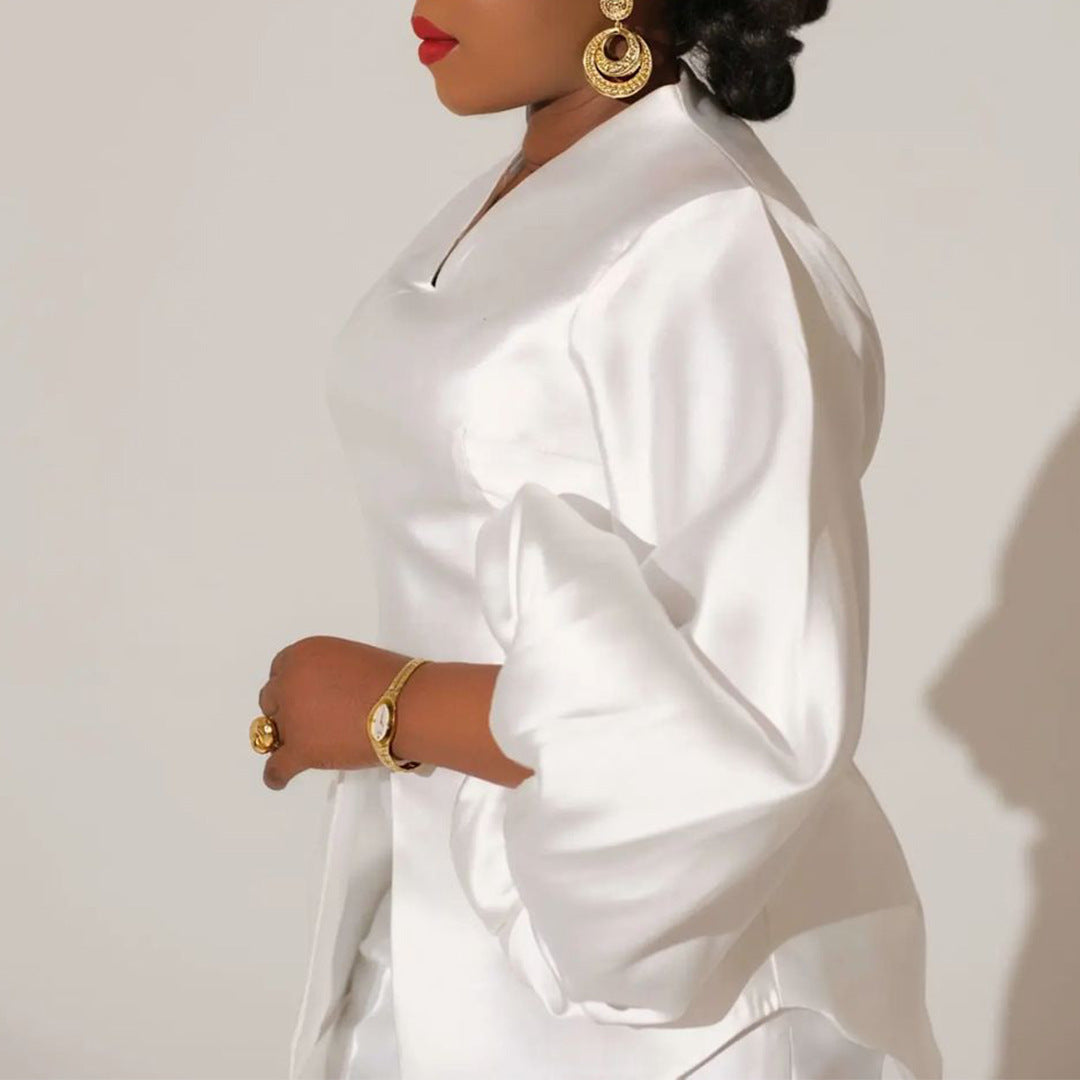 Puff Sleeve Elegant Two-piece Set