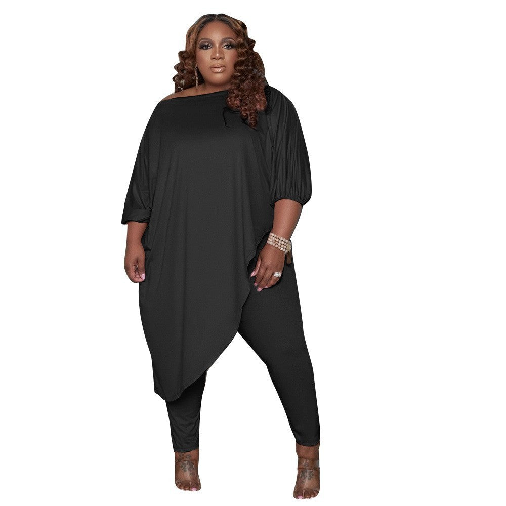 Cross-border Shoulder Two-piece Set