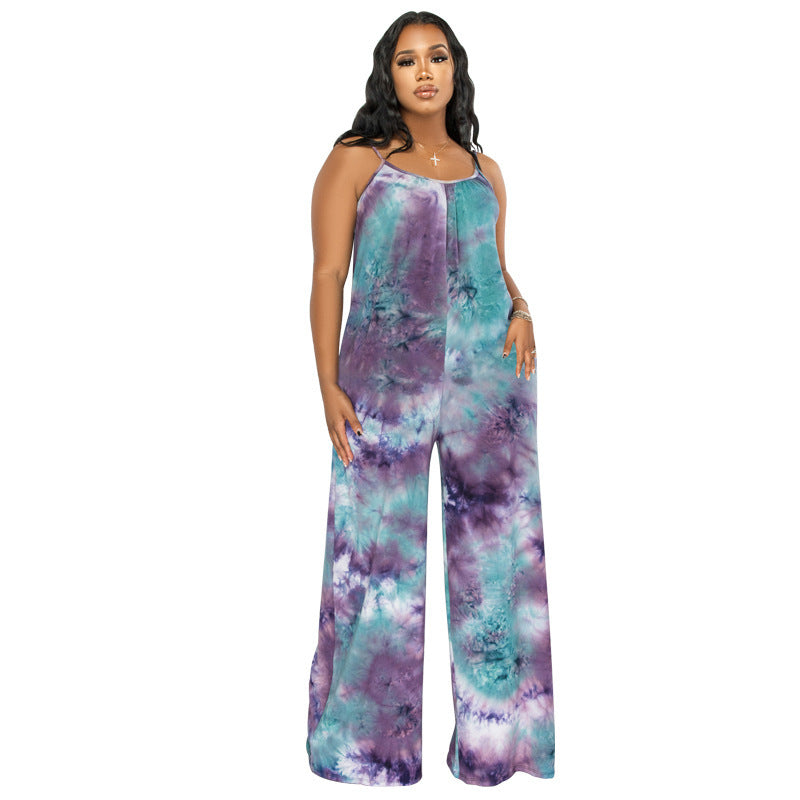 Tie-Dyed Sling Printed Jumpsuit