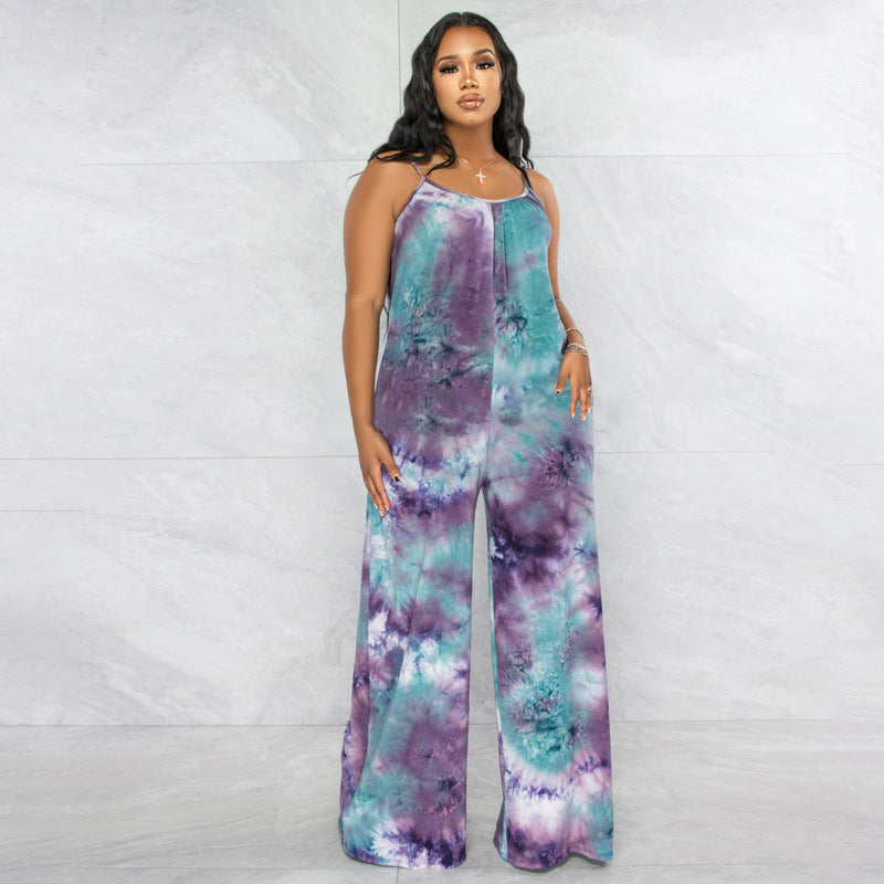 Tie-Dyed Sling Printed Jumpsuit