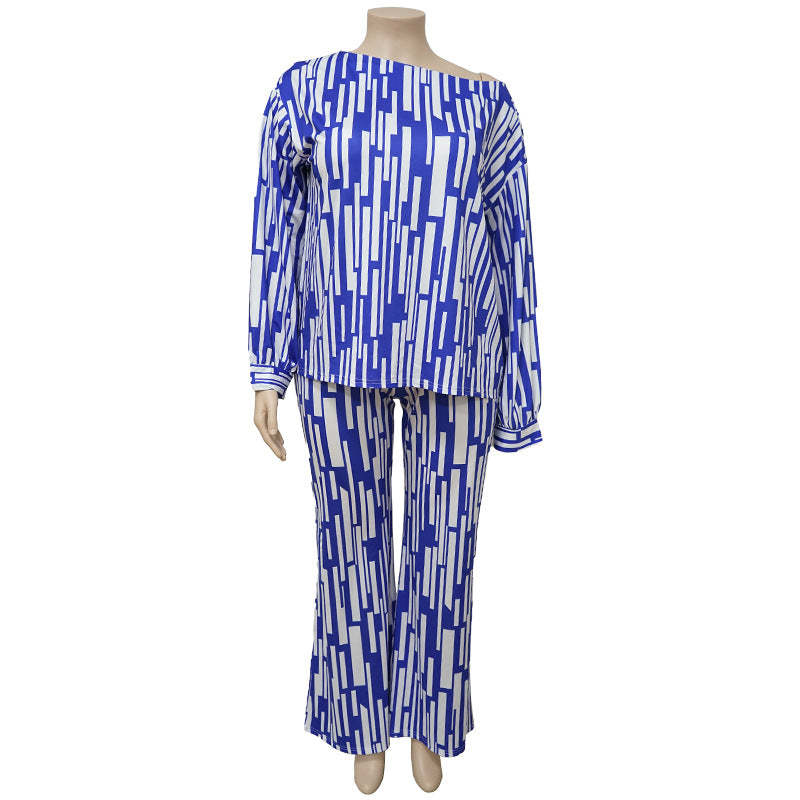 Plus Size Tops Pants Two-piece Set