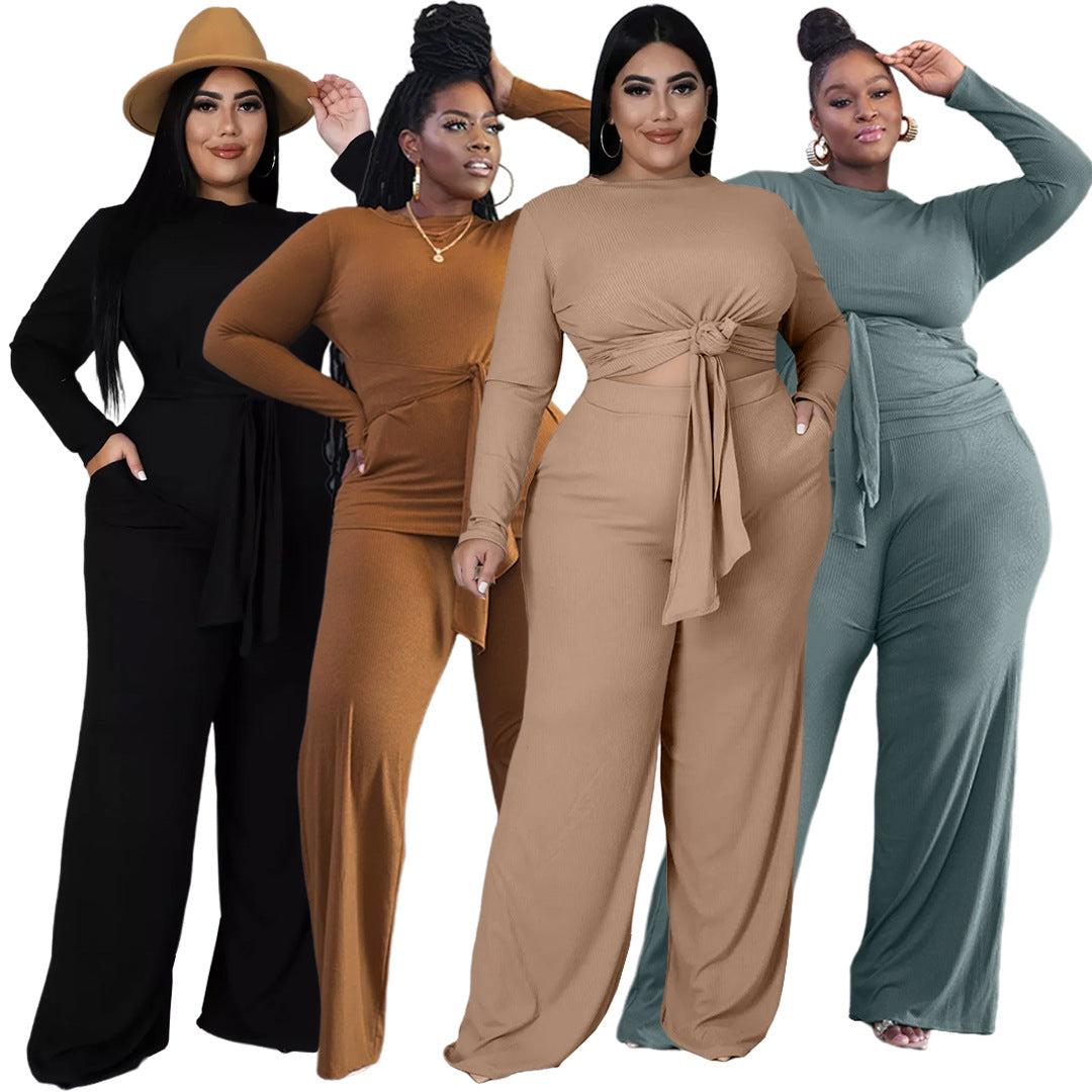 Plus Size Strap Two-piece Set