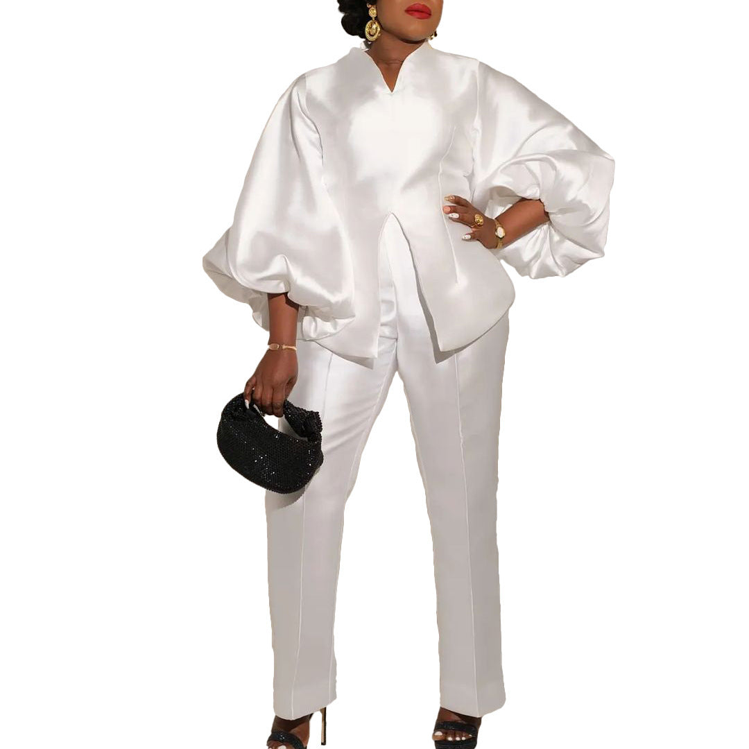 Puff Sleeve Elegant Two-piece Set