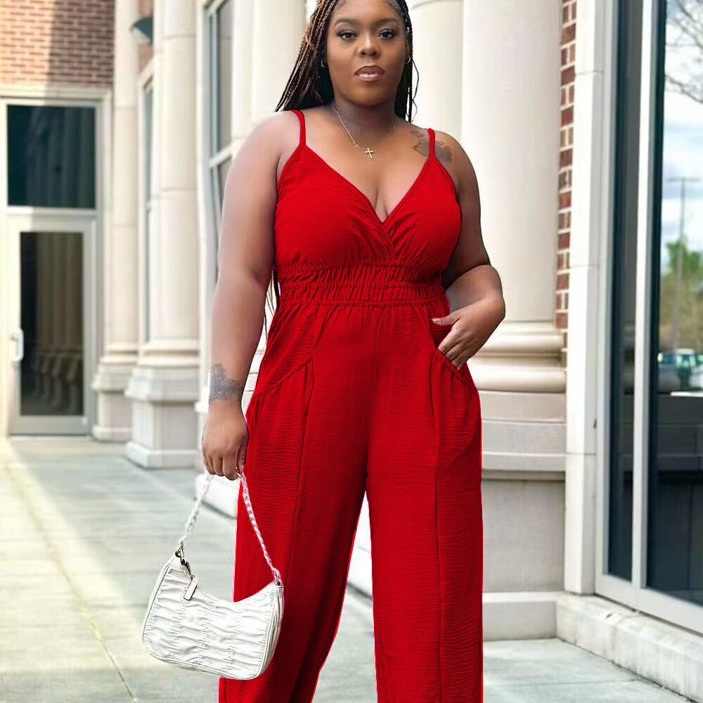 Pocket Pleating Jumpsuit