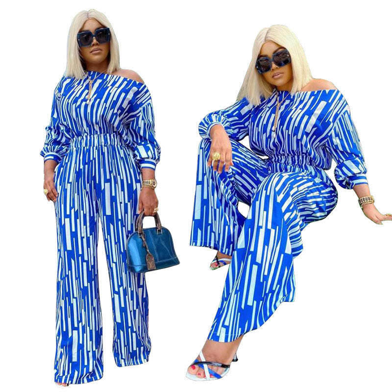 Plus Size Tops Pants Two-piece Set