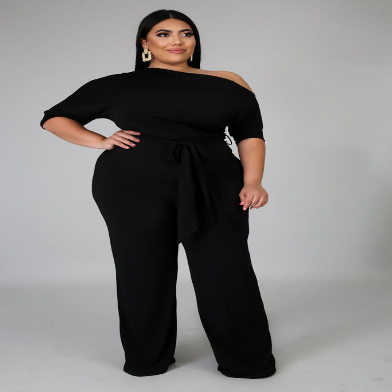 High Waist Plus Size Jumpsuit