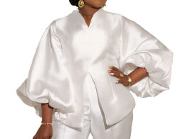 Puff Sleeve Elegant Two-piece Set