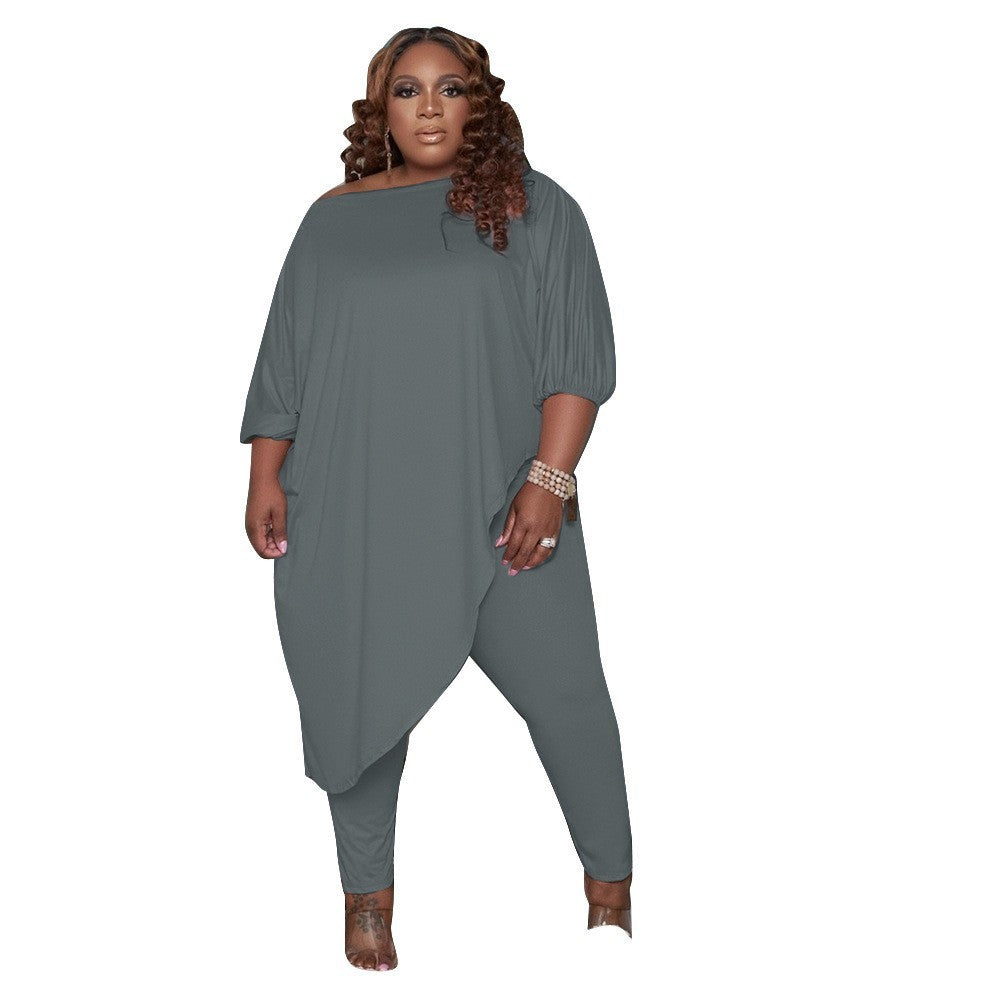 Cross-border Shoulder Two-piece Set