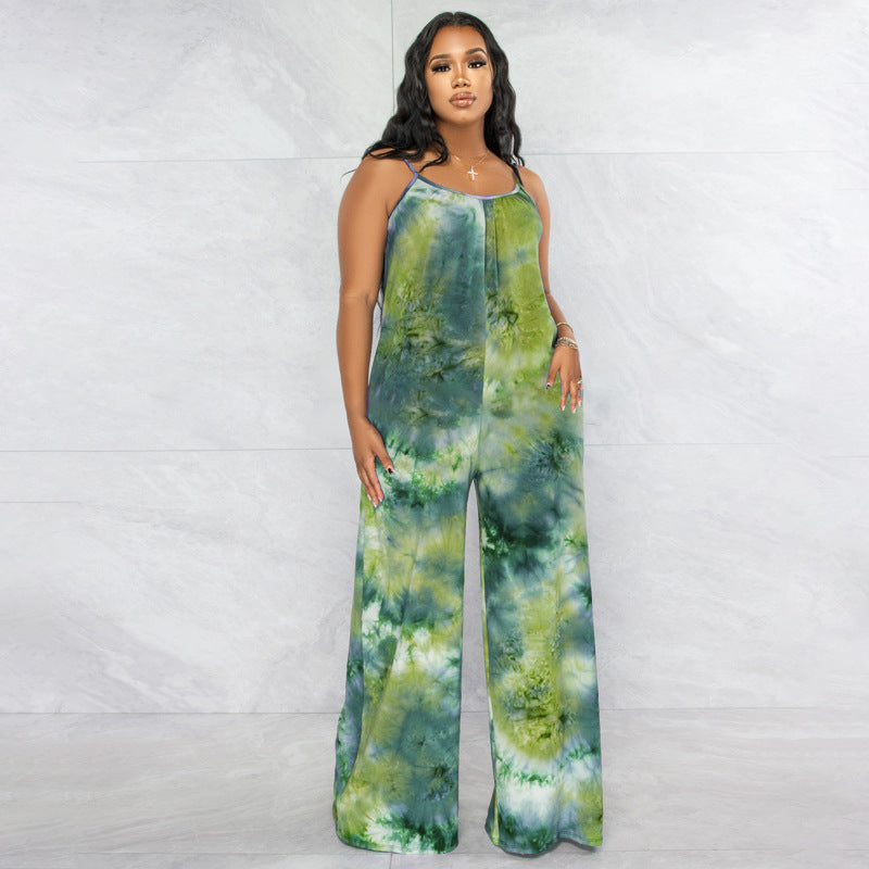 Tie-Dyed Sling Printed Jumpsuit