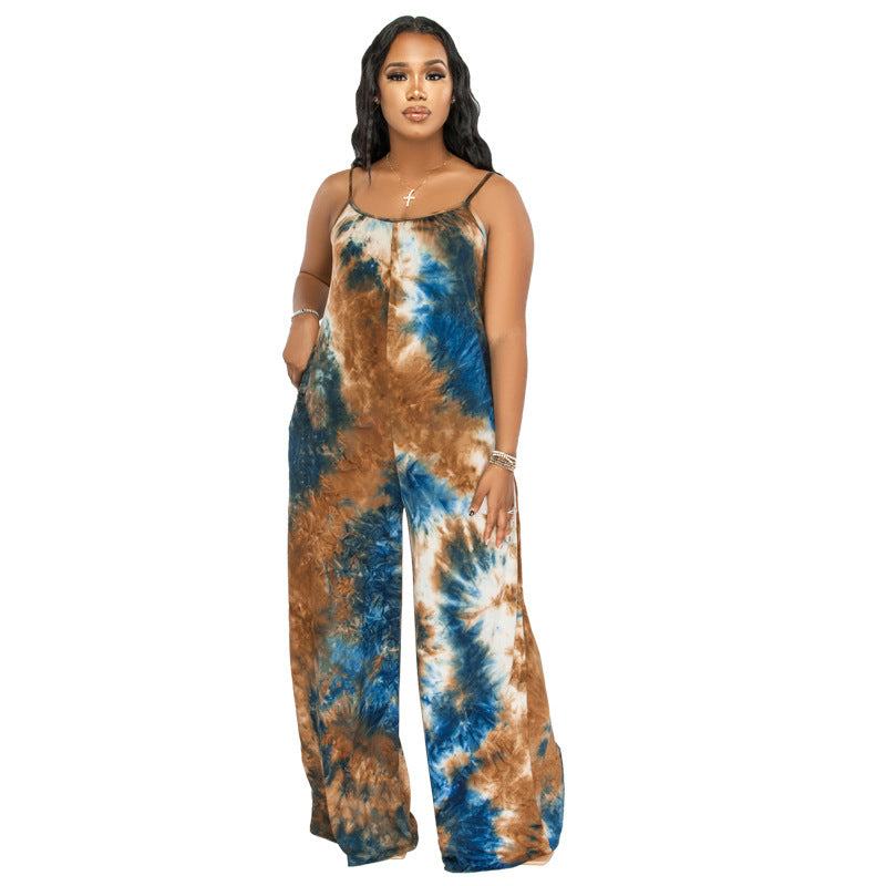 Tie-Dyed Sling Printed Jumpsuit
