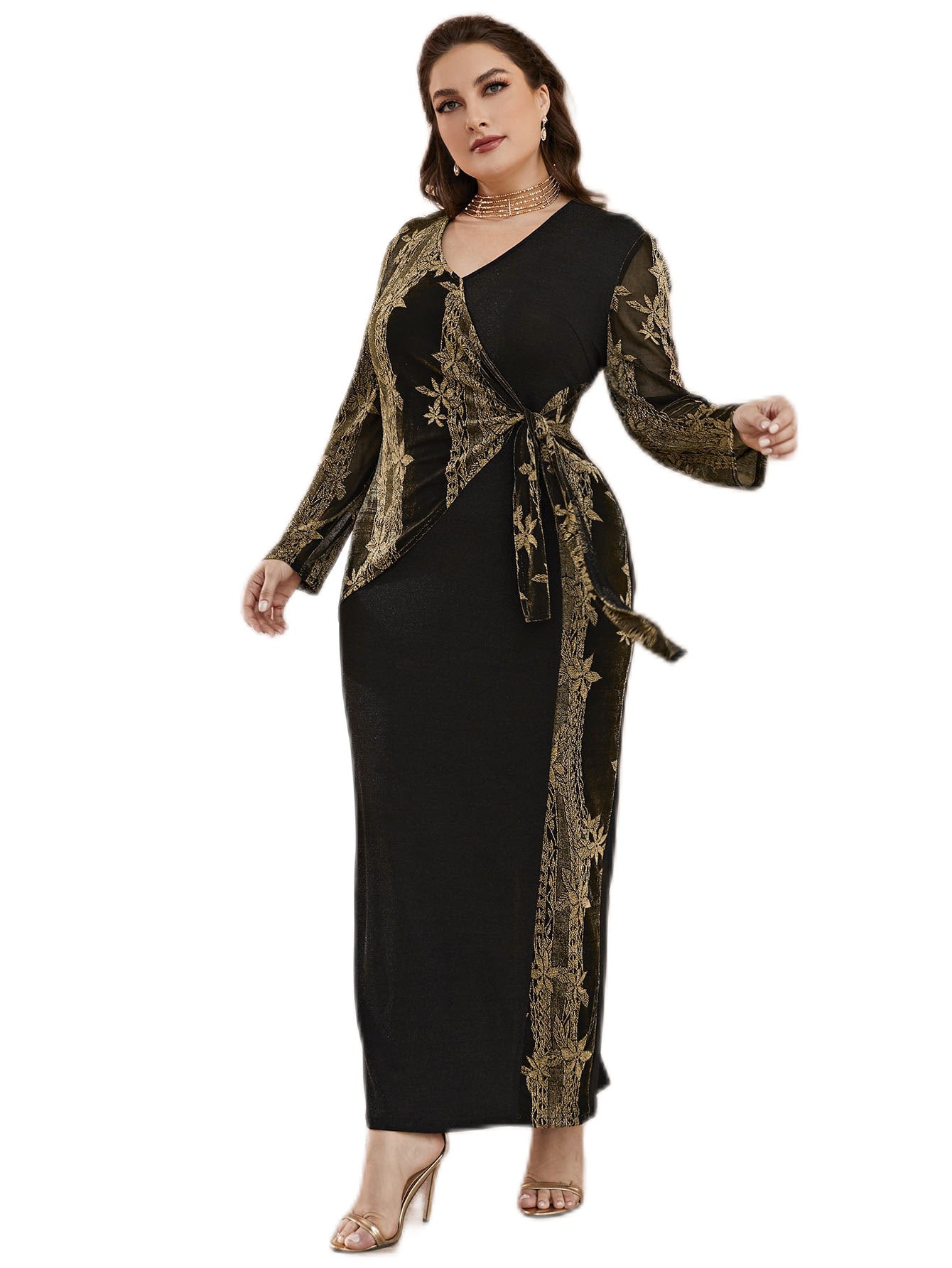 Plus Size Lace Embroidery Dress
