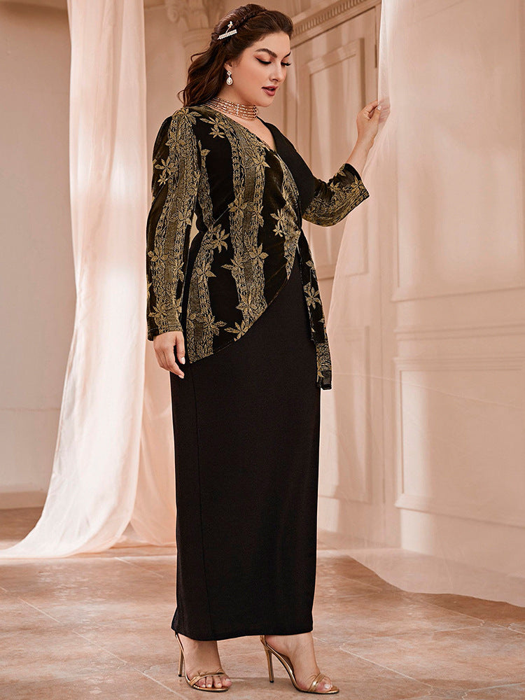 Plus Size Lace Embroidery Dress